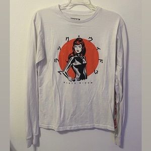 white black widow language long sleeve